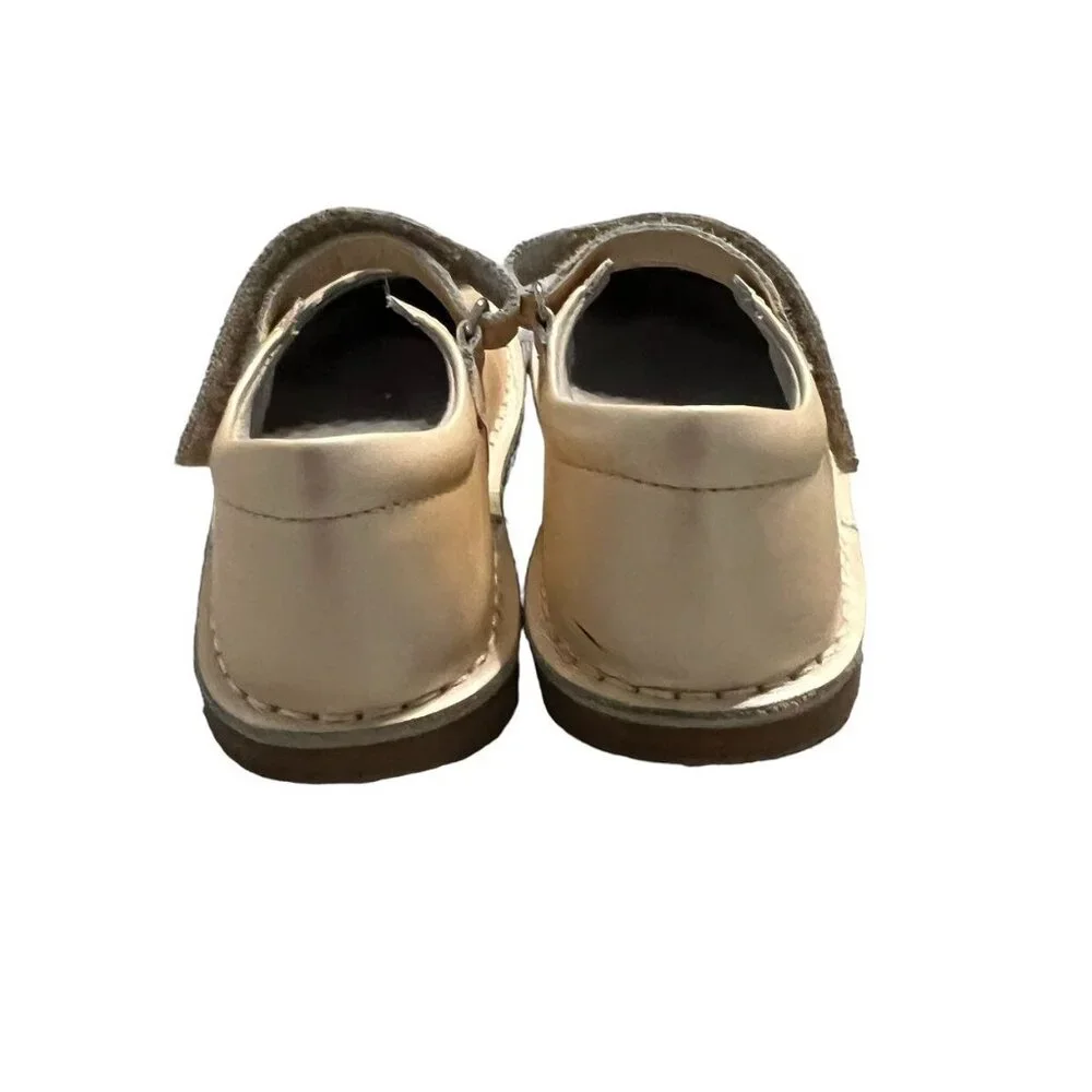 L'Amour Sz 11 Champagne Leather Mary Jane Dress Shoes